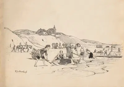 Играющие дети у моря by Гейсбертус Иоганнес ван Овербек, 1892 - 1947 — digital art print download