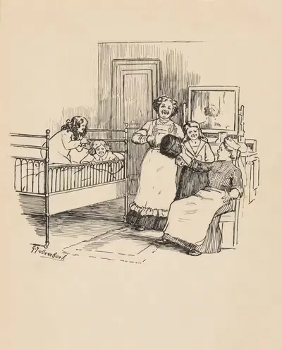 Сестра и смеющиеся дети в зале by Гейсбертус Иоганнес ван Овербек, 1892 - 1947 — digital art print download