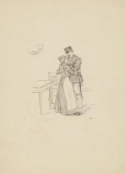 Военный и женщина прощаются by Генрих М. Краббе, 1898 — digital art print download