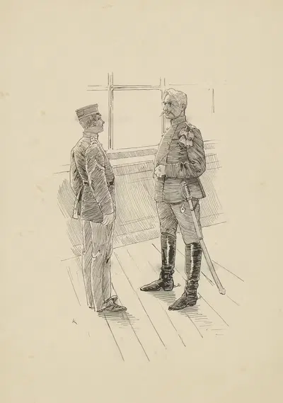 Военный в разговоре с Фурье by Генрих М. Краббе, 1898 — digital art print download