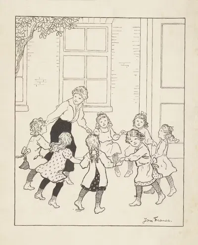 Девушки, танцующие в кругу by Ян Франсе, 1915-1930 — digital art print download