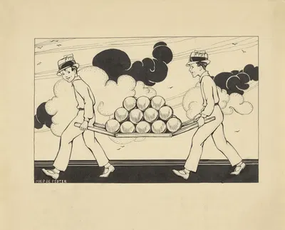Ханс и Франс, переодетые в алкмарских сыроделов by Миеп де Фейтер, 1928-1941 — digital art print download