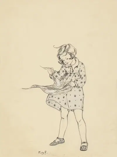 Девочка с платком by Миеп де Фейтер, 1928-1941 — digital art print download