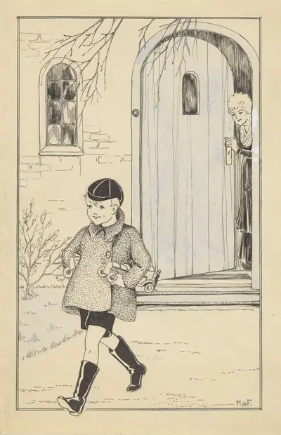 Идущий мальчик с игрушечной машинкой by Миеп де Фейтер, 1928-1941 — digital art print download