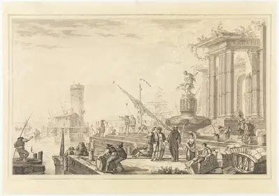 Итальянский порт by Петр Норбертус ван Рейссхут, 1753-1795 — digital art print download