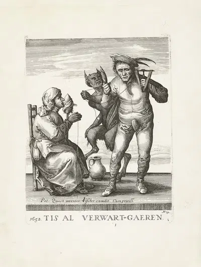 Дьявол запутал нить by Питер Янсз. Кваст, 1638-1652 — digital art print download