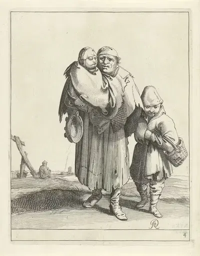 Три нищих by Питер Янсз. Кваст, 1638-1652 — digital art print download