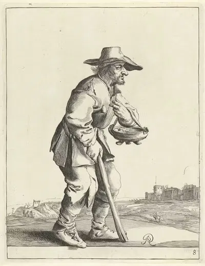 Нищий с горшком с тлеющими углями by Питер Янсз. Кваст, 1638-1652 — digital art print download