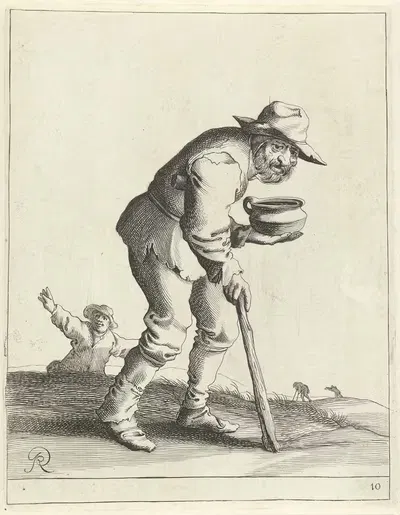 Нищий с чашей by Питер Янсз. Кваст, 1638-1652 — digital art print download