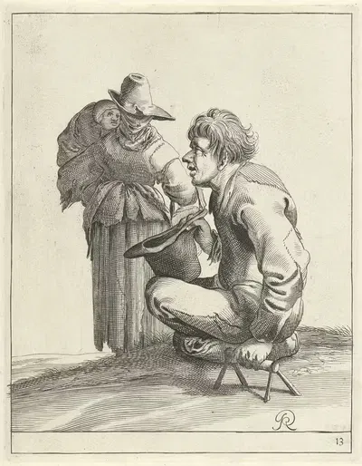 Нищий на подушке by Питер Янсз. Кваст, 1638-1652 — digital art print download