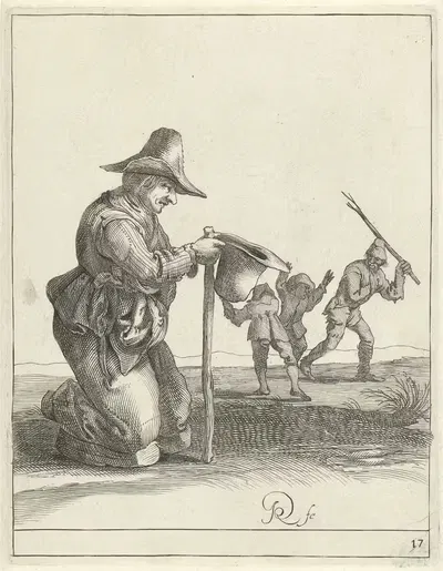Коленопреклоненный нищий by Питер Янсз. Кваст, 1638-1652 — digital art print download