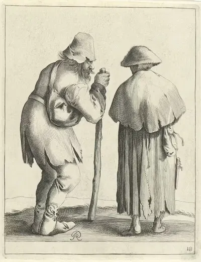 Пара нищих by Питер Янсз. Кваст, 1638-1652 — digital art print download