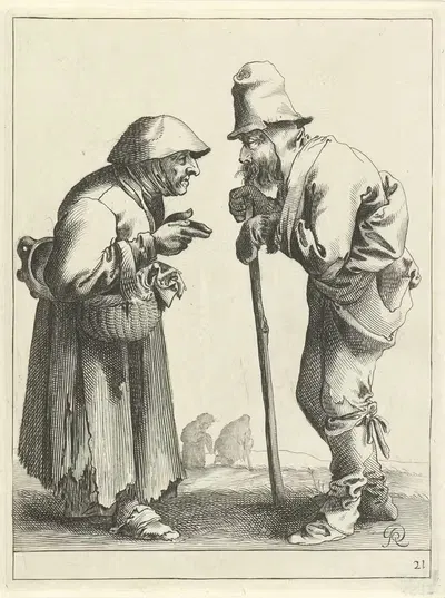 Два нищих в разговоре by Питер Янсз. Кваст, 1638-1652 — digital art print download