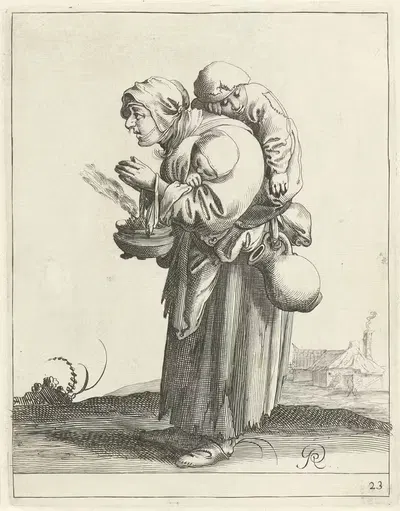 Бедная женщина с детьми by Питер Янсз. Кваст, 1638-1652 — digital art print download