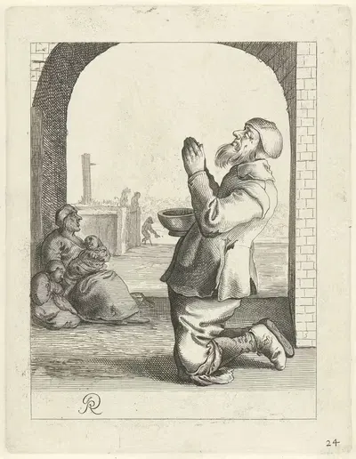 Просящий нищий by Питер Янсз. Кваст, 1638-1652 — digital art print download