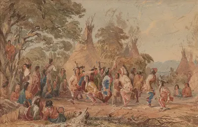 Dog Dance of the Dacotahs by Seth Eastman, 1849 — digital art print download