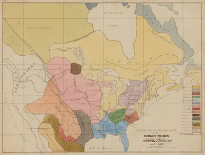 Ethnographic Map of the Indian Tribes of the United States, A.D. 1600 by Seth Eastman — digital art print download