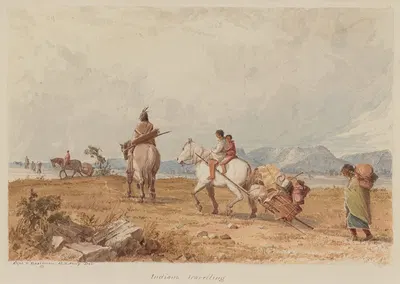 Indians Travelling by Seth Eastman, 1850 — digital art print download