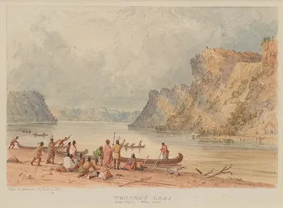 Wenona's Leap, Lake Pepin, Mississippi River by Seth Eastman, 1851 — digital art print download