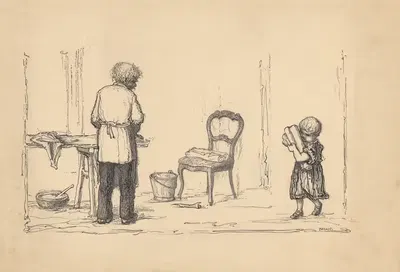 Мужчина и ребенок за обоями by Виллем Потаст, 1887-1916 — digital art print download