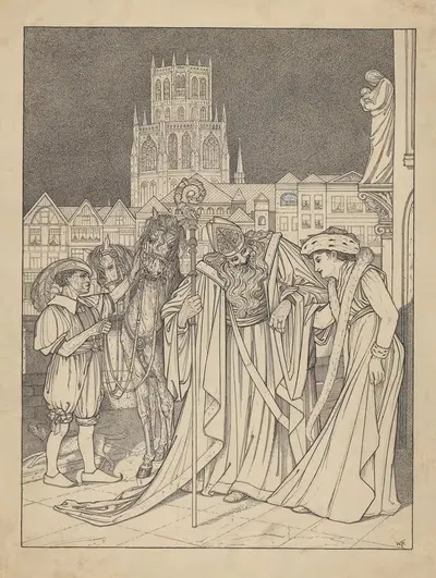 Святой Николай с женщиной, Питом и двумя лошадьми by Виллем Потаст, 1887-1916 — digital art print download