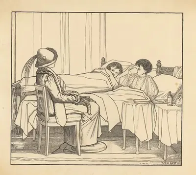 Женщина на больничном визите by Виллем Потаст, 1887-1916 — digital art print download