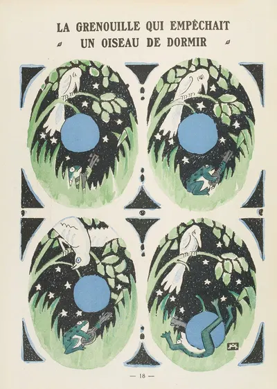 Лягушка, которая мешала; птице спать by Андре Эле, 1924 — digital art print download