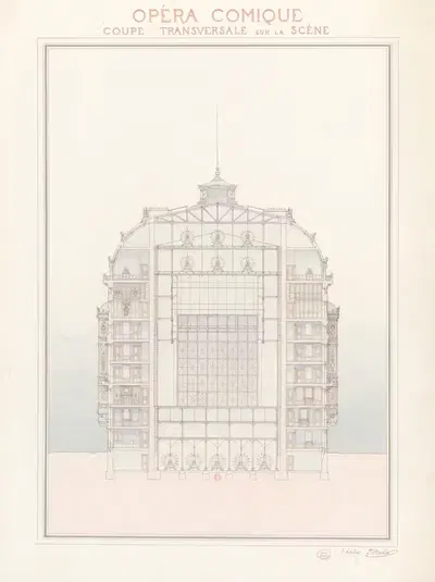 Opéra-Comique – Coupe transversale sur la scène by Edouard Larché, 1893 — digital art print download