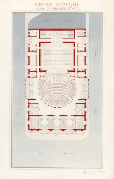 Opéra-Comique – Plan du premier étage by Edouard Larché, 1893 — digital art print download