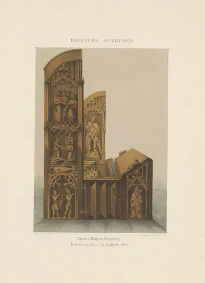 Гроте Керк в Болсварде. Скамья с боковыми частями, около 1460 года by Альберт Мартин, 1875 — digital art print download