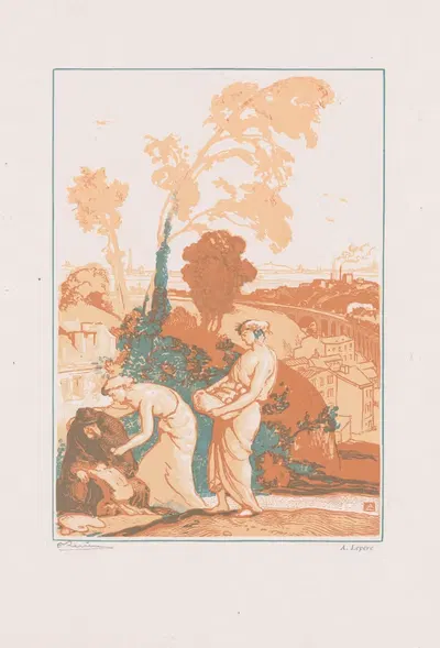 Музыка и поэзия, помогающие артистам by Огюст Лепер, 1909 — digital art print download