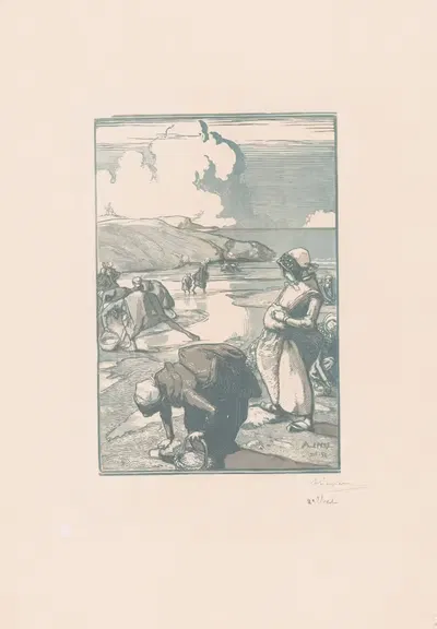 Женщины, ловящие пинии by Огюст Лепер, 1903 — digital art print download