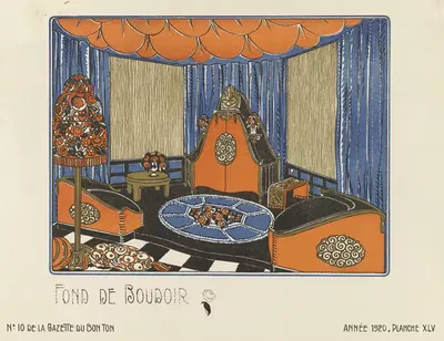Fond de Boudoir by Bagge & Huguet, 1920 — digital art print download