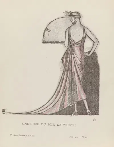 Вечернее платье от Уорта by Бернар Буте де Моновель, 1920 — digital art print download