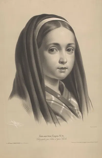 Портрет девушки by Бернар-Ромен Жюльен, 1848-1853 — digital art print download
