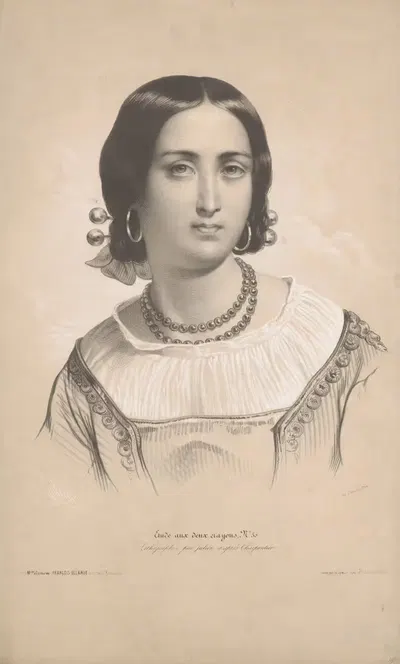 Портрет женщины в национальном костюме by Бернар-Ромен Жюльен, 1848-1853 — digital art print download