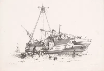 Парусник на воде by Шарль-Луи Мозен, 1850-1884 — digital art print download