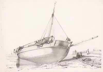 Парусник на пляже by Шарль-Луи Мозен, 1850-1884 — digital art print download