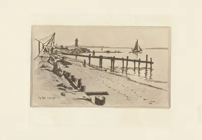 Морская сцена в Каннах by Эжен Бежо, 1893-1895 — digital art print download
