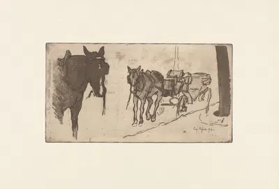Станция такси by Эжен Бежо, 1893-1895 — digital art print download