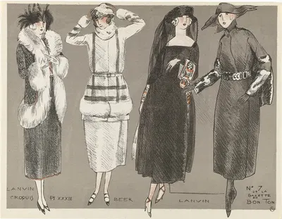 Croquis Pl XXXIII Lanvin Beer Lanvin by Fernand Siméon, 1920 — digital art print download