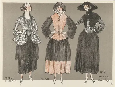 Croquis Pl. XXXVI Poiret by Fernand Siméon, 1920 — digital art print download