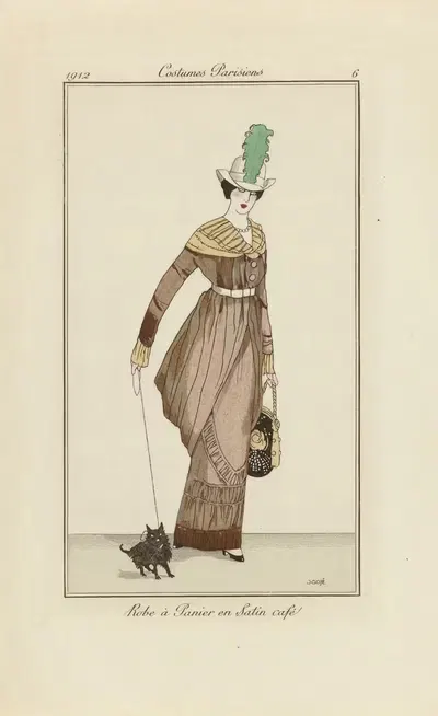 Robe à Panier en Satin café by Francisco Javier Gosé, 1912 — digital art print download