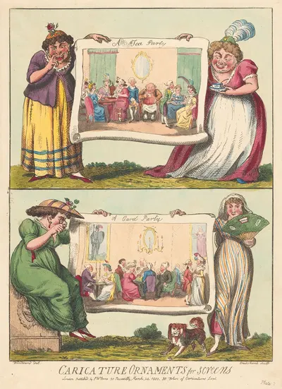 Чайная вечеринка, карточная вечеринка by Джордж Круикшанк, 1800 — digital art print download