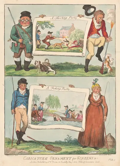 Охотничья партия, Рыболовная партия by Джордж Круикшанк, 1800 — digital art print download