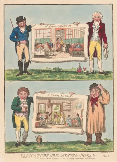 Лондонское кафе, сельский пивной дом by Джордж Круикшанк, 1800 — digital art print download