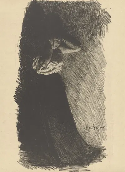 Стоящая женщина с поднятыми руками by Жорж Рошегрос, 1893-1895 — digital art print download