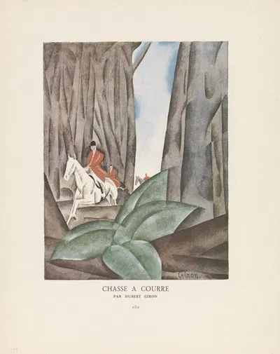Охота на лис by Юбер Жирон, 1924 — digital art print download