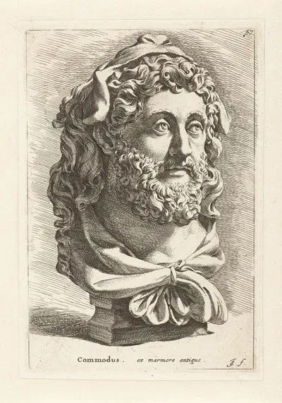 Bust of Emperor Commodus as Hercules by Jan de Bisschop, 1666-1671 — digital art print download