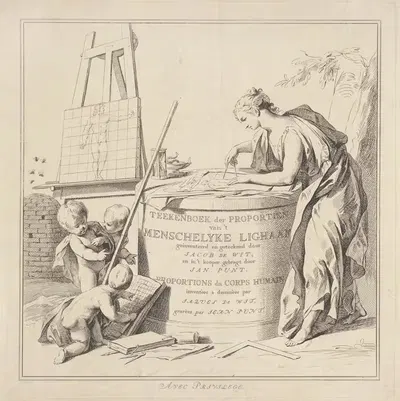 Proportions du Corps Humain – title page by Jan Punt, 1747 — digital art print download
